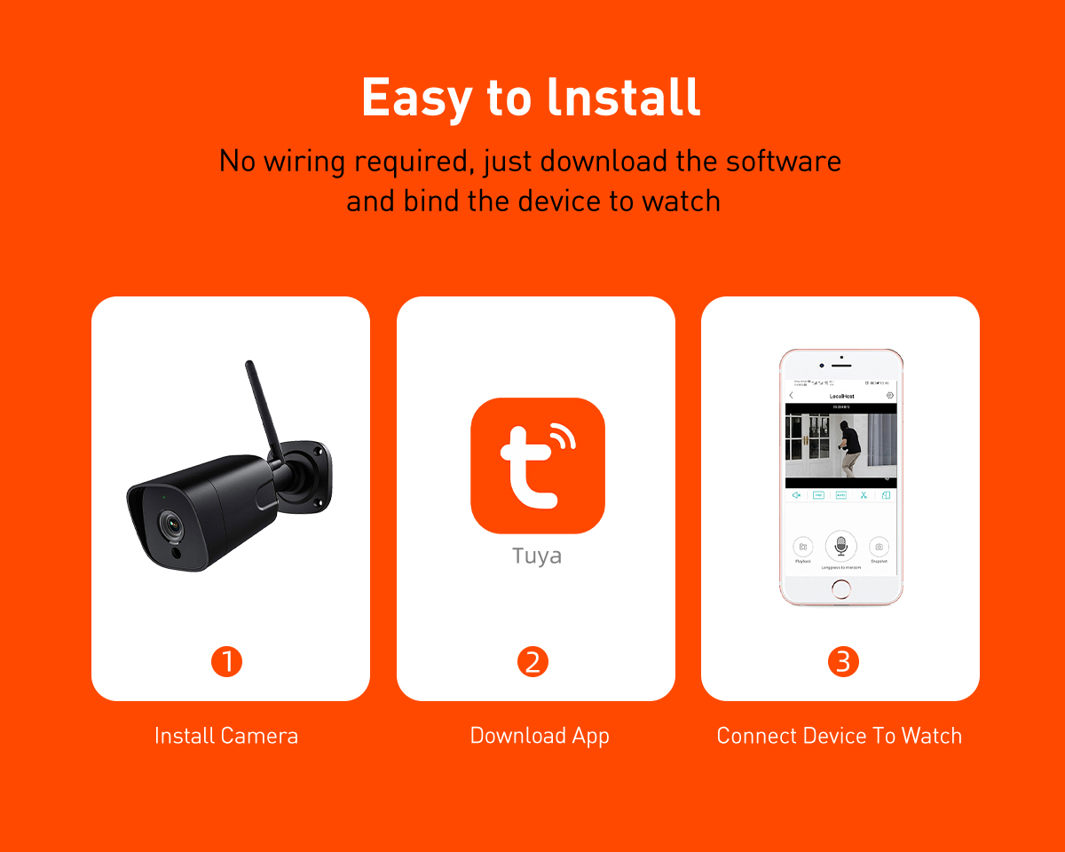 Tuya RB1 WiFi 2MP/4MP Outdoor Waterproof Bullet IPC manufacture