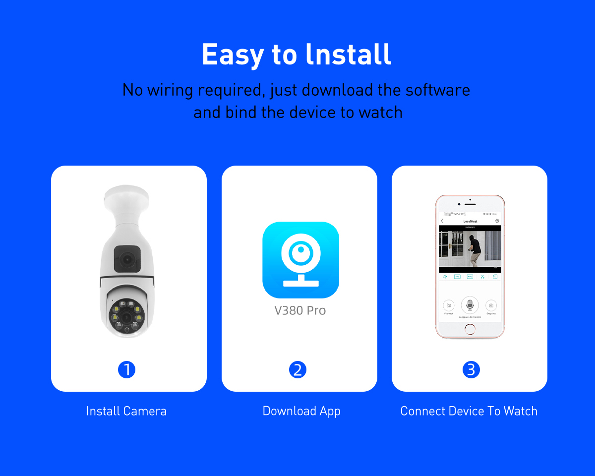 V380 RVSQ002 WiFi 2MP Bulb IPC factory