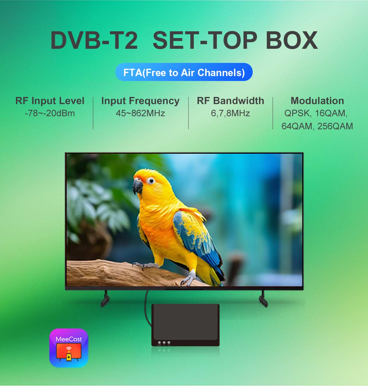 143mm Mini-7 DVB-T2 Receiver supplier