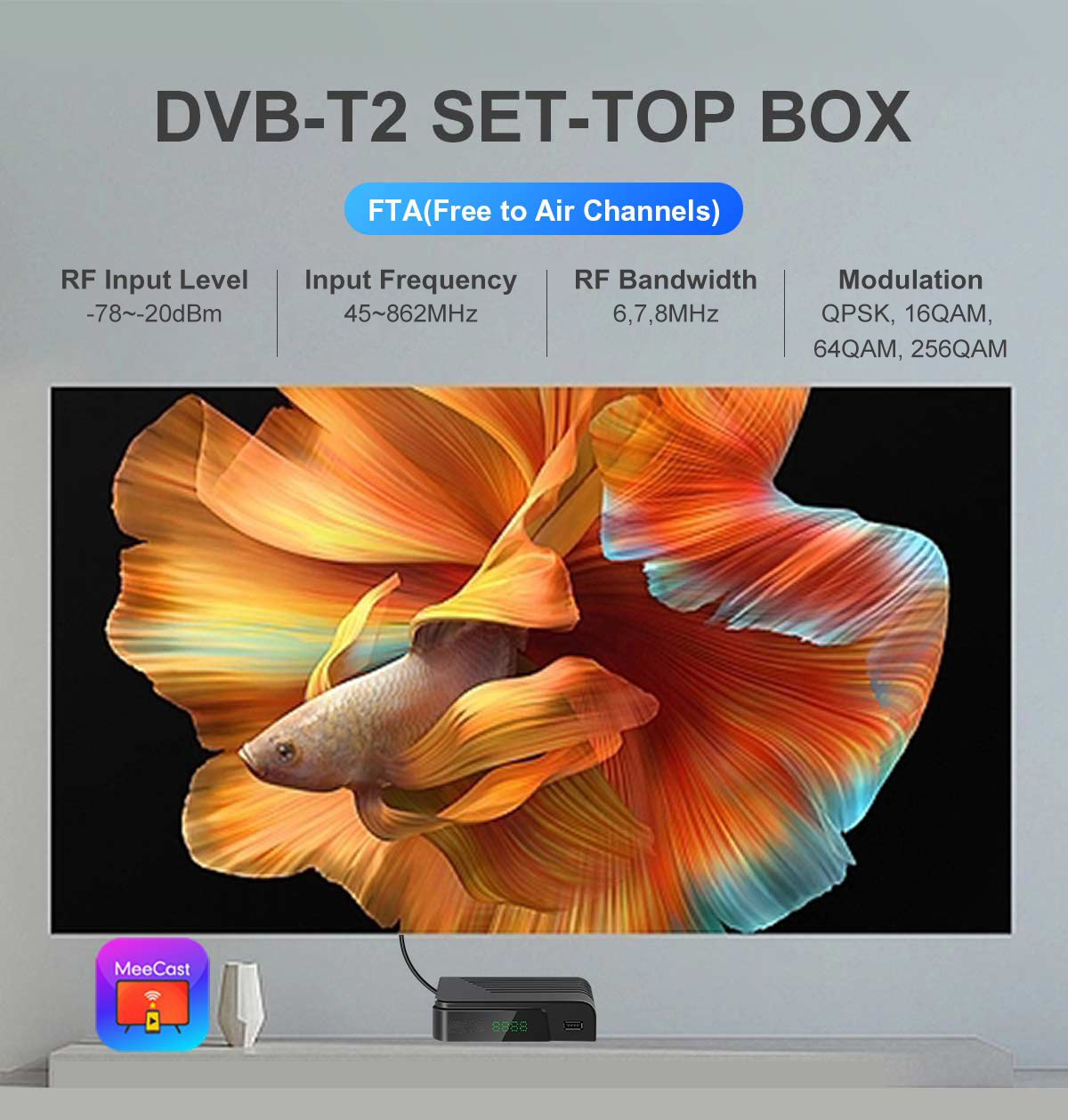 HEVC European DVB-T2 Receiver details