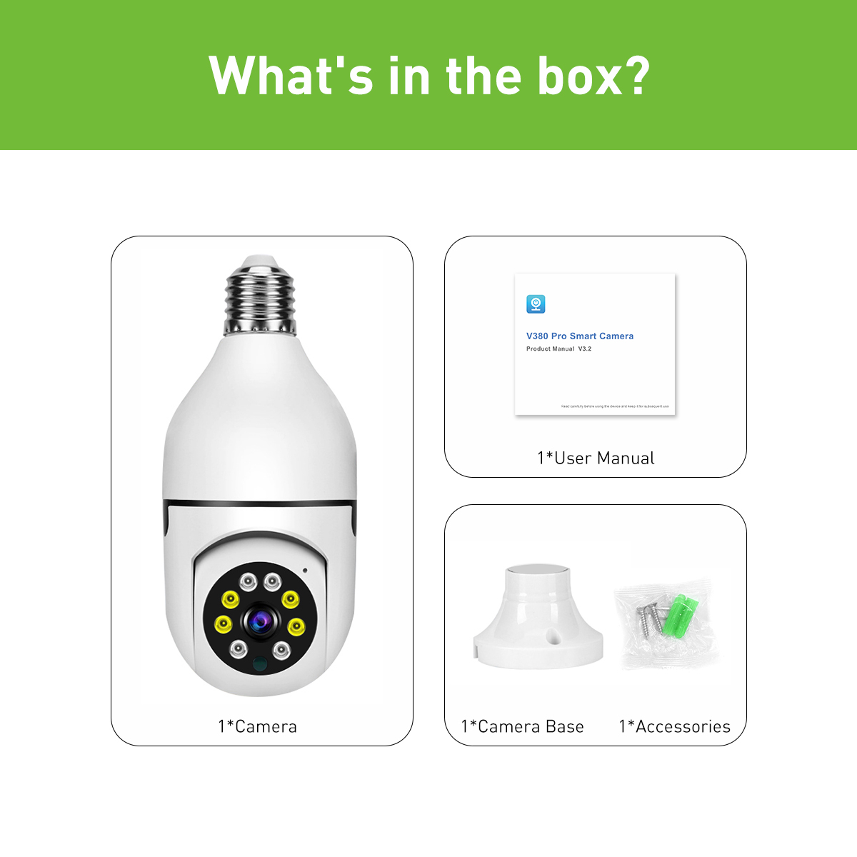 V380 RL3A WiFi 1MP Bulb IPC details