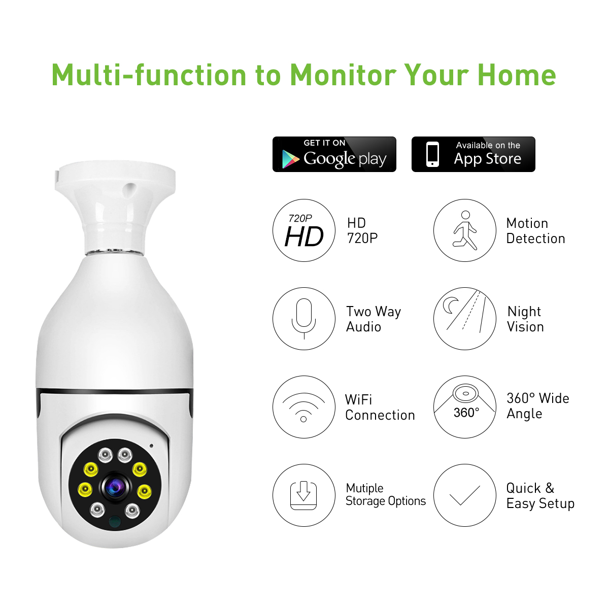 V380 RL3A WiFi 1MP Bulb IPC factory