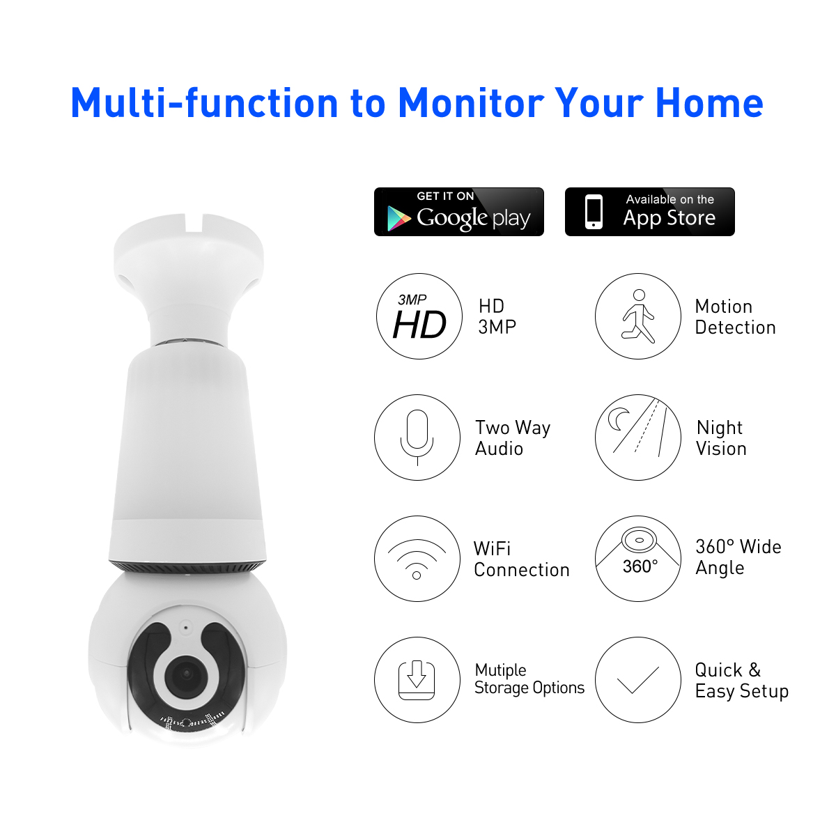 V380 RVQ26 WiFi 3MP Bulb IPC factory