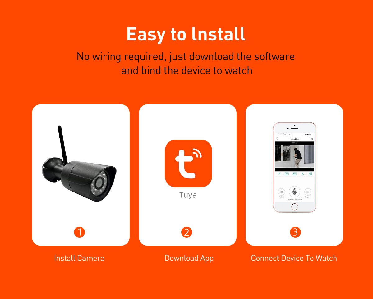 Tuya RB2 WiFi 2MP/4MP Outdoor Waterproof Bullet IPC factory