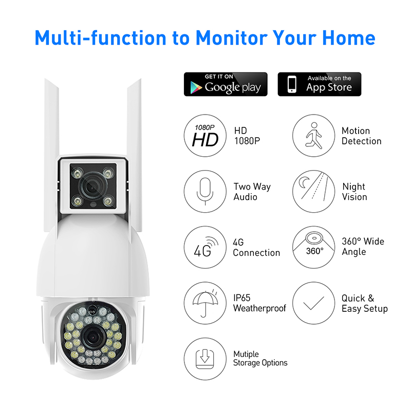 V380 RV4-4G WiFi 2MP Zewnętrzna kamera IPC