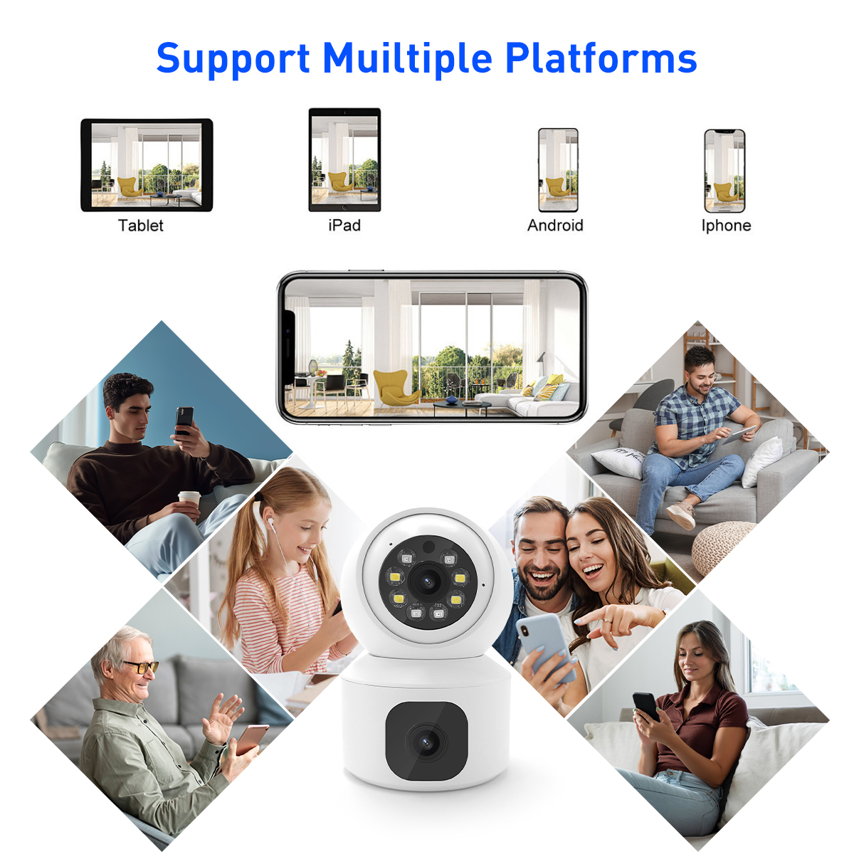 V380 RVBQ2 WiFi 2MP Indoor PTZ IPC factory