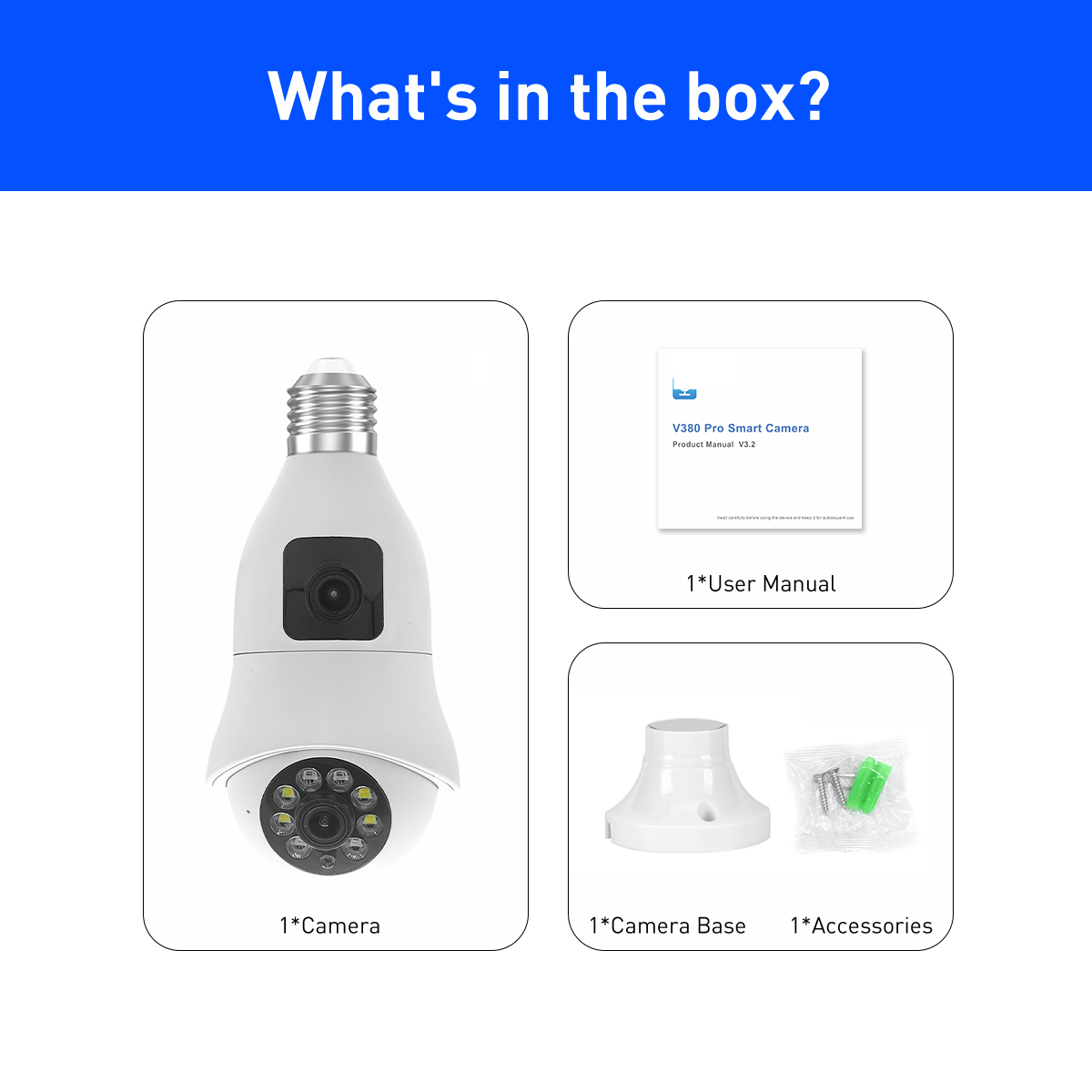 V380 RVSQ005 WiFi 2MP Bulb IPC factory