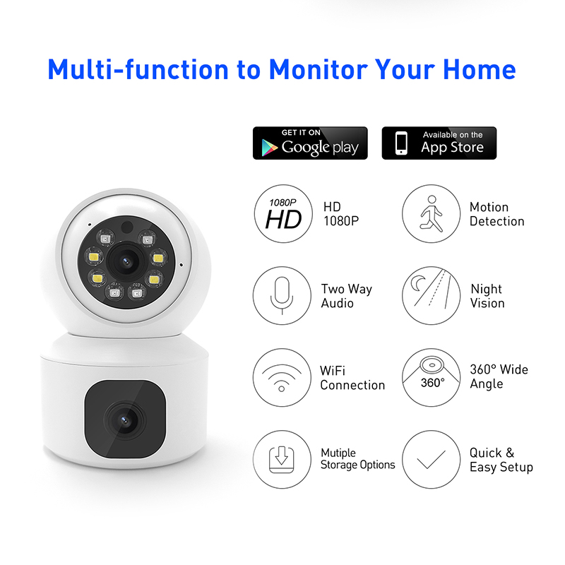 V380 RVBQ2 WiFi 2MP Wewnętrzna kamera PTZ IPC