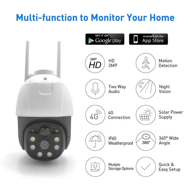 V380 RVP5 Plus 4G Solar 2MP wodoodporny IPC zewnętrzny