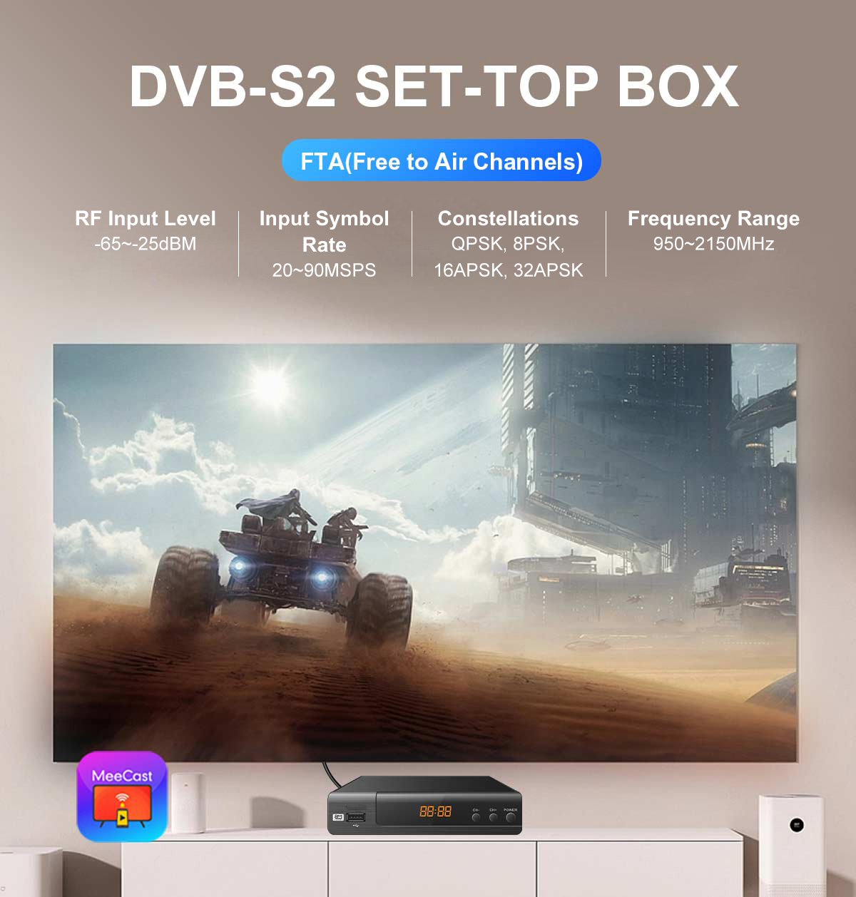 Metal-1 132mm DVB-S2 Receiver details