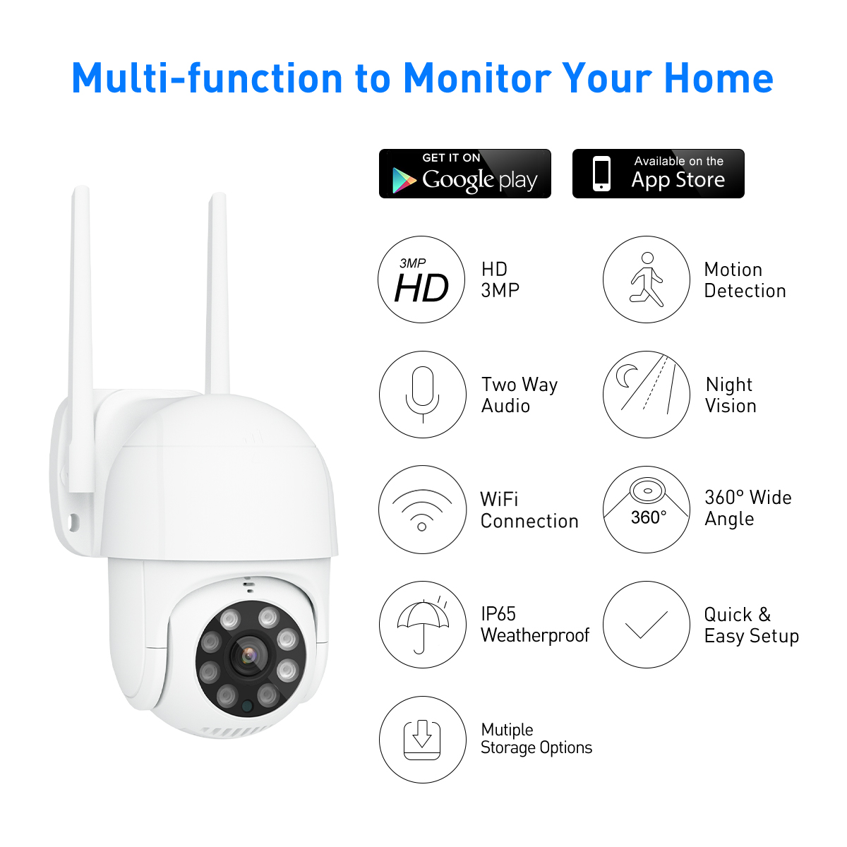V380 RVP1 WiFi 3MP Waterproof Outdoor IPC supplier