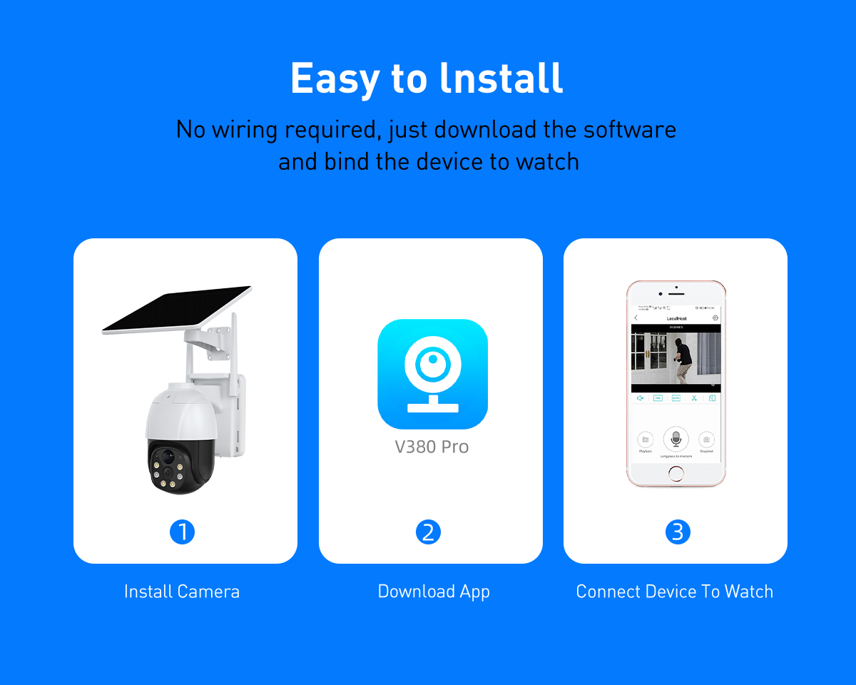 V380 RVP5 Plus WiFi Solar 2MP Waterproof Outdoor IPC manufacture